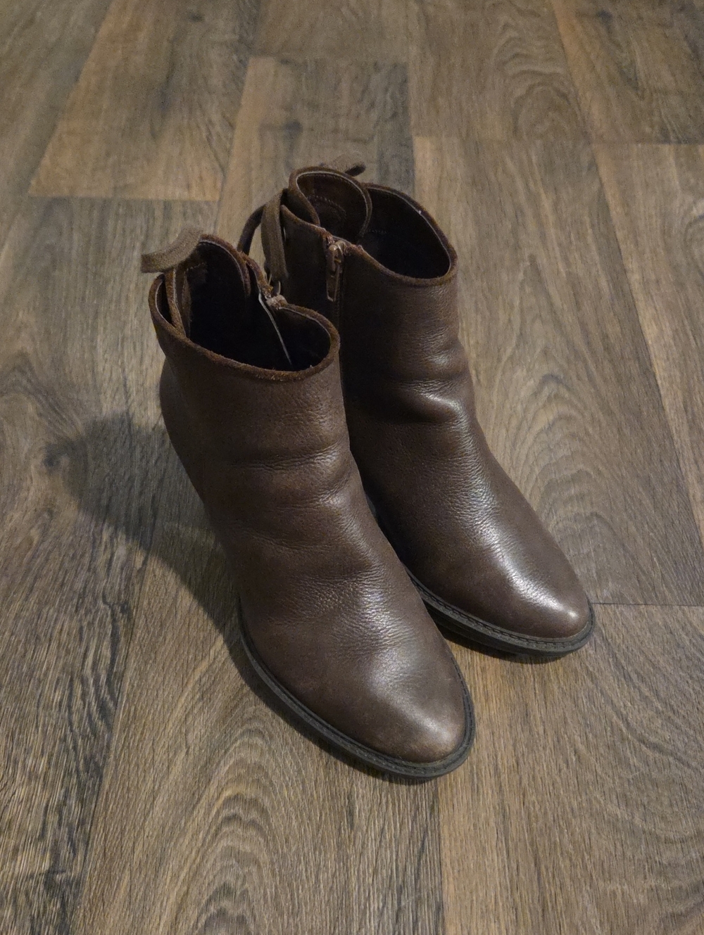 Aerosoles Heelrest Women Brown Leather Ankle Boots Size 8.5